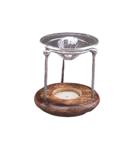 Quemador de aceite de incienso de hierro de madera, quemador de carbón de fragancia de Color rojo para decoración del hogar, difusor de aromaterapia, Material de semilla hecho para - Product Image 2