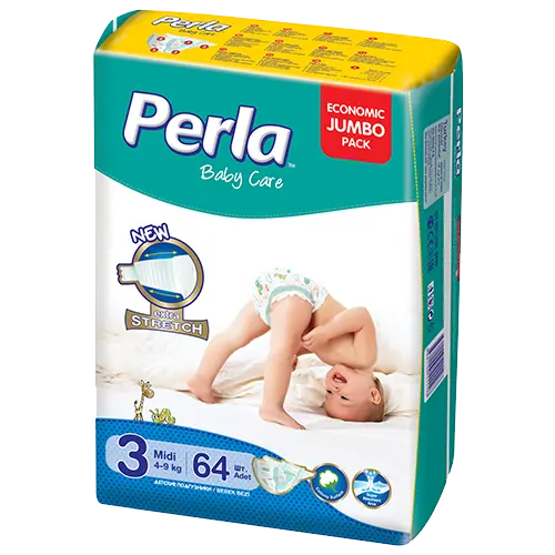 PERLA जंबो पैक पैंट बेबी डायपर सभी आकार मजबूत BARRIES से नरम सतह बेबी डायपर