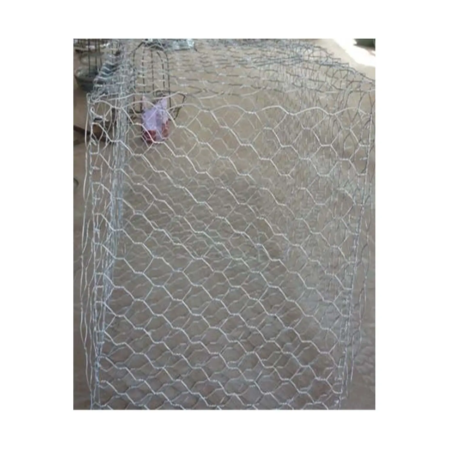 Gabbione della maglia del gabbione del filo di ferro utilizzato per l'abbellimento della costruzione e il materiale dei pareti di sostegno rivestito di plastica