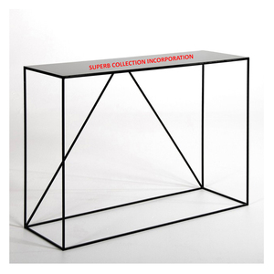 Black <b>Console</b> <b>Table</b> With Metal Top - Product Image 1