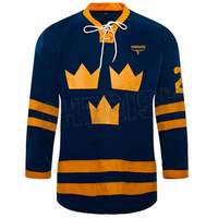Camiseta de Hockey sobre Hielo al por Mayor, 100% Poliéster, Alta Calidad, Nombre del Equipo Personalizado, Impresión por Sublimación, Servicio OEM, Nuevo Estilo 2024