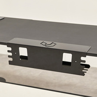 Bandeja Organizadora de Cables para Debajo del Escritorio, de Acero con Recubrimiento en Polvo Negro, con Organizador USB, Estilo Industrial Moderno