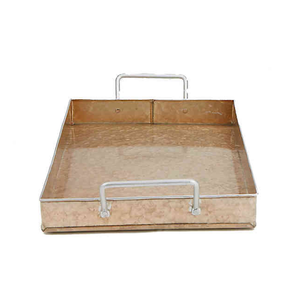 ถาดเสิร์ฟขนาดใหญ่สไตล์โมเดิร์นสีน้ำตาล ผลิตจากโลหะชุบสังกะสี ทำมือ ทนทาน คุณภาพดี ปลอดภัยสำหรับเครื่องล้างจาน ผิวขัดเงา รับผลิตตามสั่งขายส่ง - Product Image 3