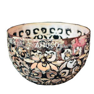 Atiqco Silver Bowl Iron Votive <b>Holder</b> Stylish Modern Metal Handmade Candle Stand <b>Tealight</b> <b>Holder</b> for Home Decoration - Product Image 1