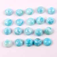 Larimar rond bleu Larimar forme ronde dos plat 3mm 4mm 5mm,6mm 7mm 8mm 9mm 10mm calibré vente en gros de pierres précieuses en vrac