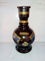 Chicha Farida en verre, base artisanale givrée, modèle Jumbo égyptien avec accents dorés, idéale pour les voyages, les fêtes et le camping – Utilisation en extérieur