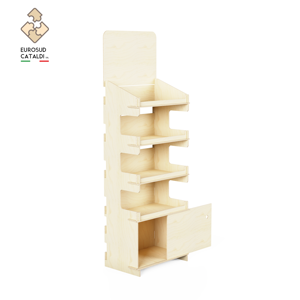 Espositore in legno di qualità superiore Made in Italy in compensato completamente personalizzabile a colori e stampato UV. - Product Image 1