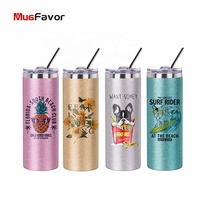 Bleu clair Sublimation Gobelet Maigre Logo Personnalisé Double paroi isolé sous vide De Sublimation Gobelet blancs MSS20TG-LB