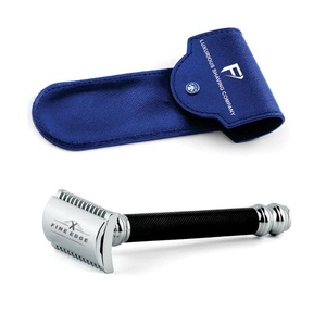 Maquinilla de afeitar de seguridad de metal negro reutilizable ecológica para mujer para afeitado en húmedo conveniente y sostenible - Product Image 6