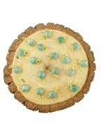 Pendentif hexagonal en amazonite avec finition en vermeil doré, bijoux pour enfants en laiton, tendance pour les fêtes