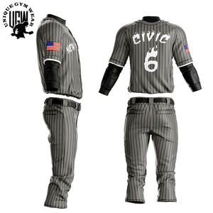 Maillot de baseball personnalisé pour homme, imprimé par transfert thermique, 100 % polyester, respirant, séchage rapide, manches longues, grandes tailles - Product Image 4