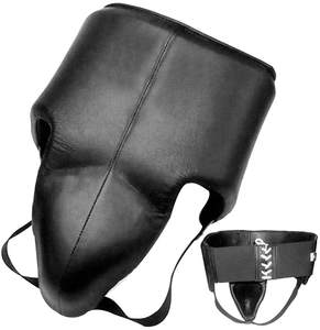 2022 Comfortable High Quality Pu Leather Karate Muay Thai <b>Boxing</b> Groin Cup Guard Protector - Product Image 1
