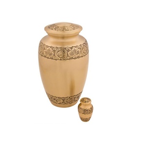 Urna de cremación de metal de calidad superior, diseño lujoso, hermosas urnas grabadas para cenizas humanas, suministros de entierro, urna de metal para cenizas - Product Image 3
