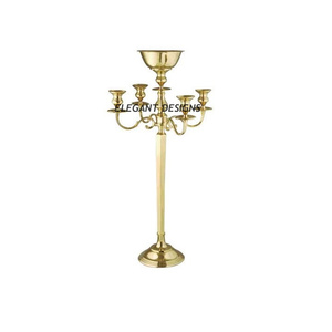 High Quality Matt Gold Metal <b>Candelabra</b> with Flower Bowl Christmas Wedding Use Matt Powder Coated - Product Image 1