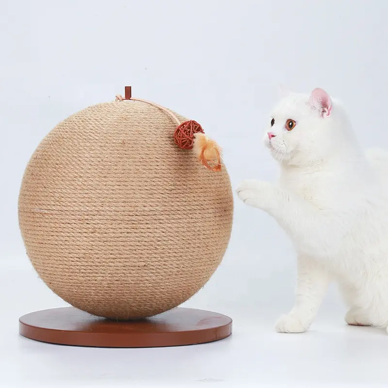Деревянная прочная мебель, Когтеточка, игрушка в форме шара, кошачья Когтеточка, кошачья сизальная Когтеточка, модные кошачьи игрушки