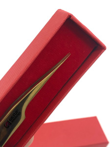 Pince à épiler professionnelle d'extension de cils en acier inoxydable avec logo personnalisé pour outil de beauté - Product Image 5