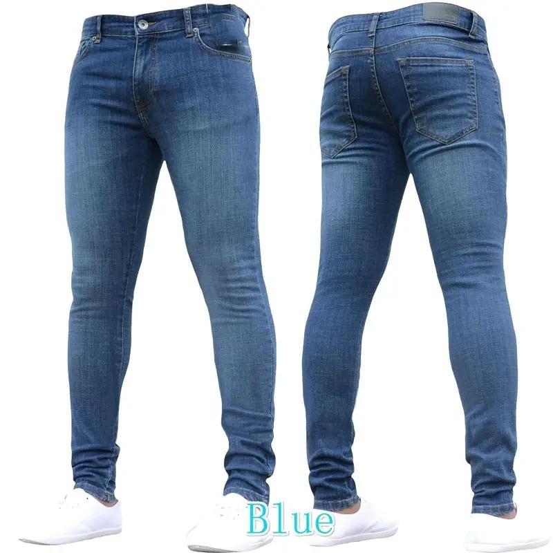 Quần Bò Bó Sát Cho Nam, Quần Denim Co Giãn Không Rách, Mới Nhất, Tùy Chỉnh