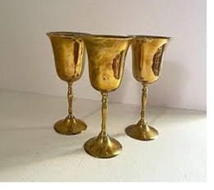 แก้วไวน์ทองเหลืองคลาสสิก สลักลายด้วยมือ ถ้วยโลหะวินเทจ แก้วน้ำหรูหรา อุปกรณ์บาร์ ภาชนะเครื่องดื่ม ของตกแต่งโต๊ะงานแต่งงาน - Product Image 4