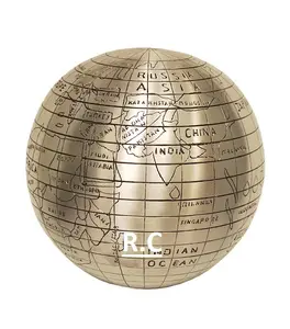 Mappa del mondo viaggiatore sfera urna ceneri umane contenitore decorativo belle ceneri urna teardrop ottone urna e rappresenta