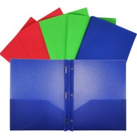Carpeta de plástico duro con clavijas, colores surtidos, 3 sujetadores de Metal, plástico