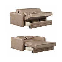 Canapé-lit moderne UKFR Click Clack, tissu d'ameublement de haute qualité, pliable, style américain, bois massif, salon, canapé turc