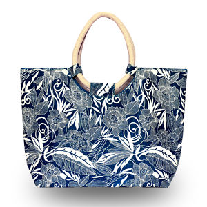 Nouveau sac de plage en jute imprimé de fleurs d'été élégant et écologique pour les achats d'été - Product Image 5