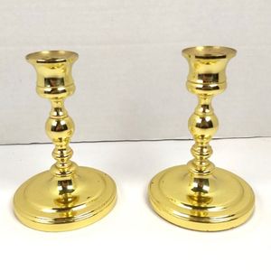 Portavelas de Metal chapado en oro, personalizado - Product Image 1