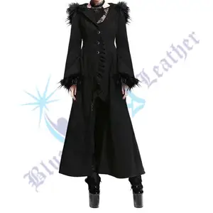 Manteau en cuir Vintage pour femme, veste en velours gothique chinchilla