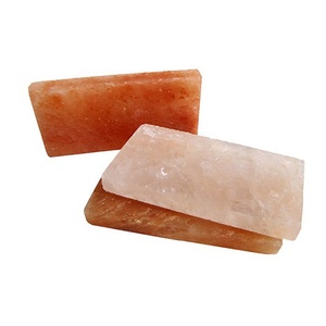 Pink Himalayan Salt <b>Block</b> & Tile-Carved Geometric Salt Lamp Cooking Slab with Real Touch by Sian Enterprises - Product Image 3