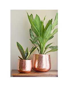 Ceramic Pot Planter Garden Galvanized Sheet Oval Planters Antique Copper - Product Image 1