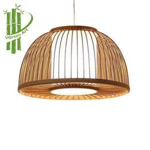 Couleur naturelle main abat-jour en bambou et en rotin - Product Image 3