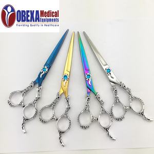 กรรไกรตัดผมมืออาชีพพร้อมด้ามจับมังกรแฟนซีสกรูใบมีดตรงปลายแหลมปรับได้สำหรับการใช้งานด้านความงาม - Product Image 1