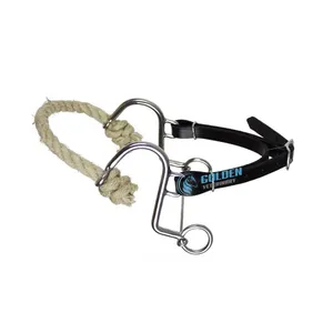 Chất Lượng Cao S Hackamore Shanks Biểu Tượng Tùy Chỉnh Hackamore Bitless Noseband Cưỡi Ngựa Baroque Hackamore