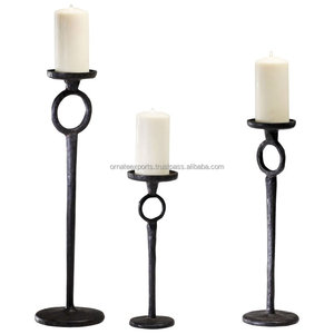 Soporte de pilar de vela de fundición de aluminio duradero hecho a mano crudo para decoración del hogar de Navidad y Pascua - Product Image 2