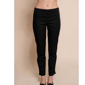 Pantaloni da donna SM Casual a vita alta in cotone, di alta qualità, dritti, a capri, con zip laterale, 100% Made in Italy, per il giorno. - Product Image 1