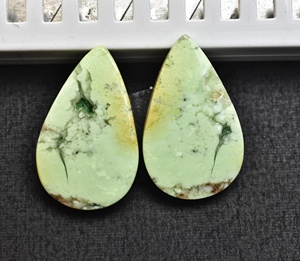 Pendientes de GEMA de crisoprasa de limón, pendientes de Gema Natural de crisoprasa - Product Image 4