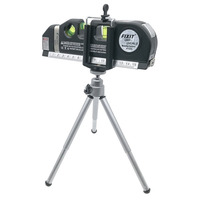 Niveau laser professionnel 3-en-1 avec mini trépied portable et règle de mesure à lignes croisées de 2,4 m pour nivellement