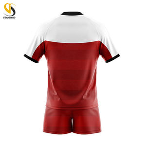 Vente en gros d'uniformes de sport de rugby en polyester 100% respirants pour adultes et jeunes avec impression du nom et du numéro de l'équipe - Product Image 2