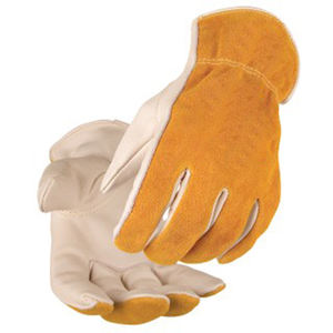 Guantes protectores de mano para Conductor, antideslizantes, de cuero dividido de 10 pulgadas para industrias de construcción y servicio pesado - Product Image 4