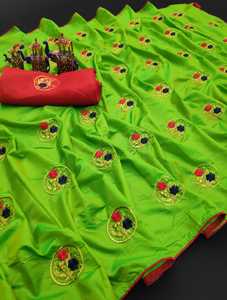 Nouvelle dernière réception porter Organza imprimé Saree femmes portent Sari avec chemisier pièce indien adultes inde et Pakistan soutien alphanumero - Product Image 3