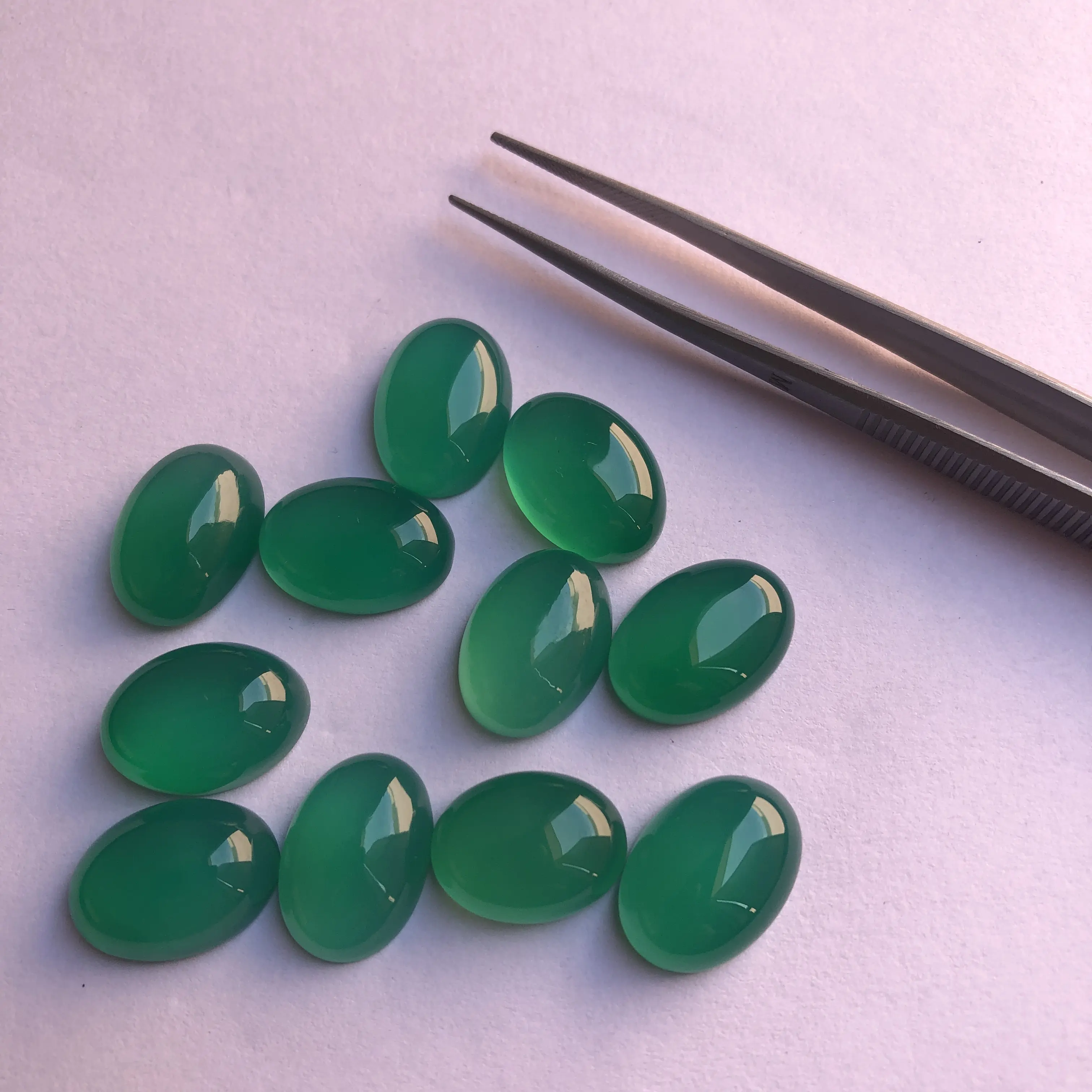5x3mm Natural Green Onyx Smooth Oval Calibrated Cabochons Loose Gemstone Supplier Shop Online at Wholesale Price Closeout Deals