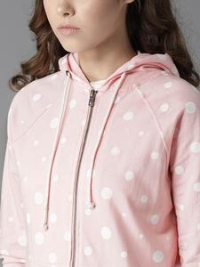 Sweat-shirt de sport léger à capuche pour femmes, 2020, nouveau style, fermeture éclair, veste de sport, maillot imprimé à points, par EVERGLOW - Product Image 3