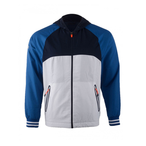 Men's Blue White Geometric Print Tracksuit Full Sleeve Zipper Sporty Casual Wear Spring Season Quick Dry Spandex Polyester - Product Image 5
