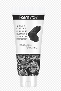 Cosmético Coreano FARMSTAY CHAR-COAL PURE CREAM Limpiador Facial Profundo, Hidratante y Blanqueador para Todo Tipo de Piel 180ml - Product Image 2
