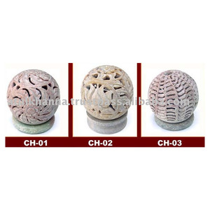 เชิงเทียนแกะสลักจากหินสบู่ธรรมชาติ - Product Image 1