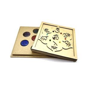Om 7 Chakra Grid and Box Set coffret cadeau pour chakra pierre de guérison cristal Gemstone 7 chakras pierres naturelles reiki boxs grossiste - Product Image 1