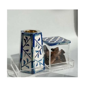 Bone Inlay Incense Bakhoor Burner With Acrylic <b>Box</b> - Product Image 1