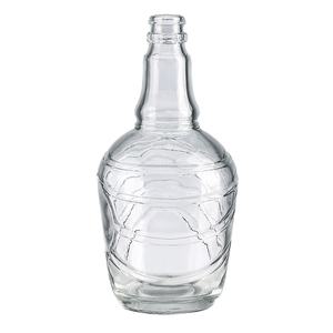 Fabricación de Botellas de Vidrio para <span class=keywords><strong>Mezcal</strong></span>, Cuello Largo, Redondas, 750 ml, Botella para Ginebra, Botella para Whisky Barata, Grabada con Tapa Guala - Product Image 1