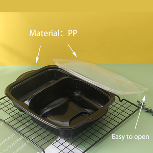<span class=keywords><strong>Plateau</strong></span> en plastique Transparent pour salade, légumes, contenants transparents pour aliments, à emporter, vente en gros, récipients, 10 pièces - Product Image 3