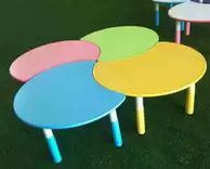 Escritorio redondo pequeño para niños, diseño colorido, 4 unidades - Product Image 5